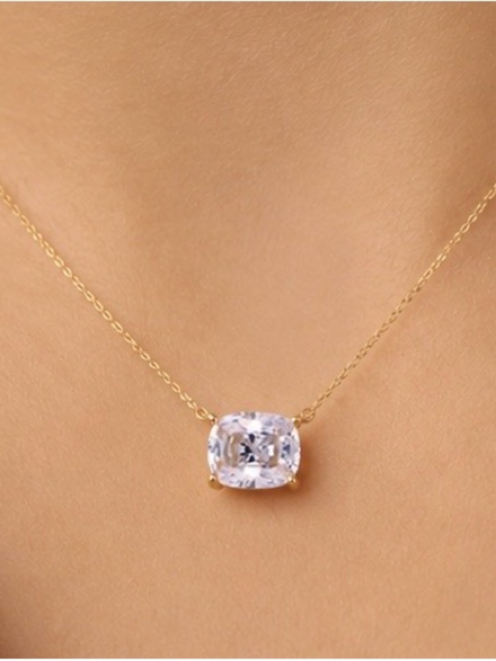 2ct Radiant Cut Necklace